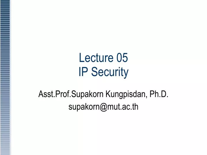 lecture 05 ip security