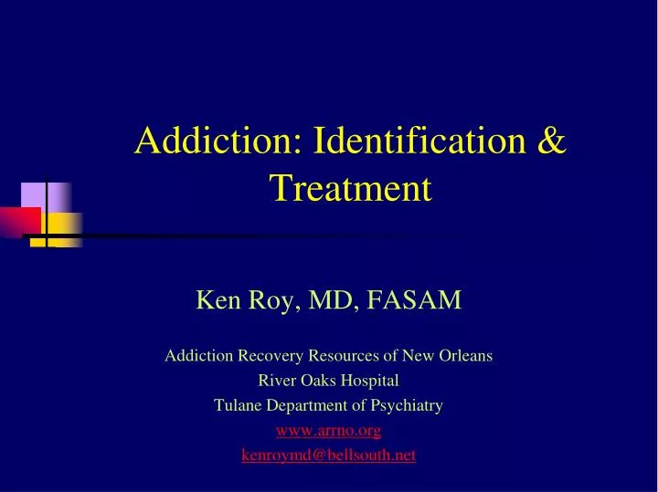 addiction identification treatment