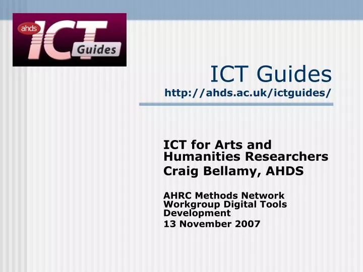 ict guides http ahds ac uk ictguides