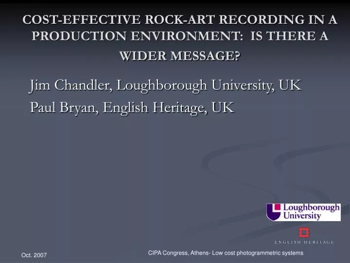 cost effective rock art recording in a production environment is there a wider message