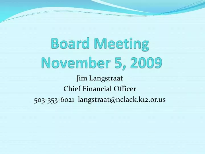 board meeting november 5 2009