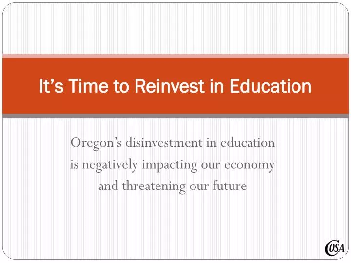 it s time to reinvest in education