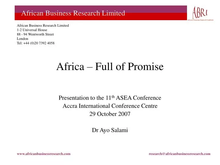 africa full of promise