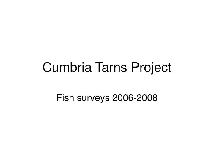 cumbria tarns project