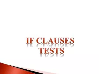 If clauses Tests