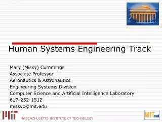 Human Systems Engineering Track