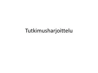 tutkimusharjoittelu