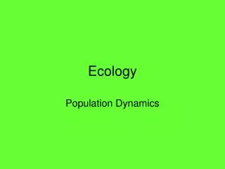 Ecology