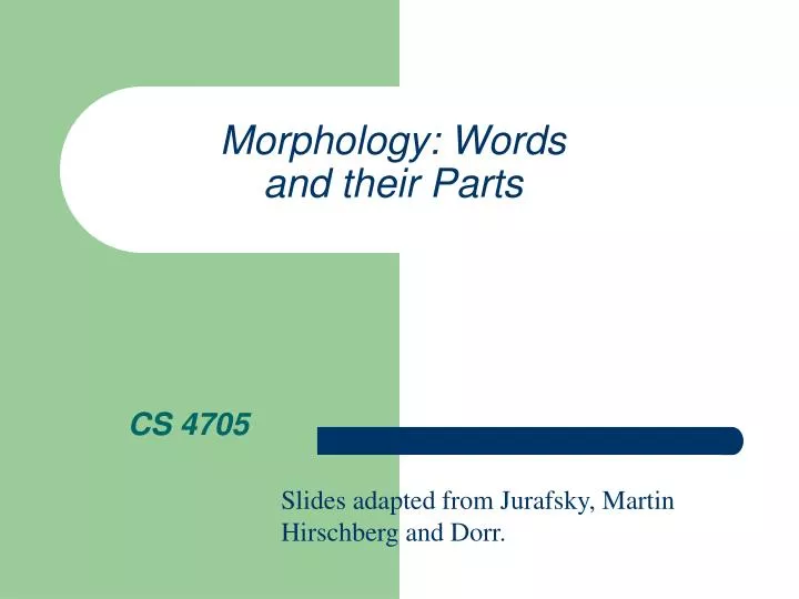 morphology words and their parts