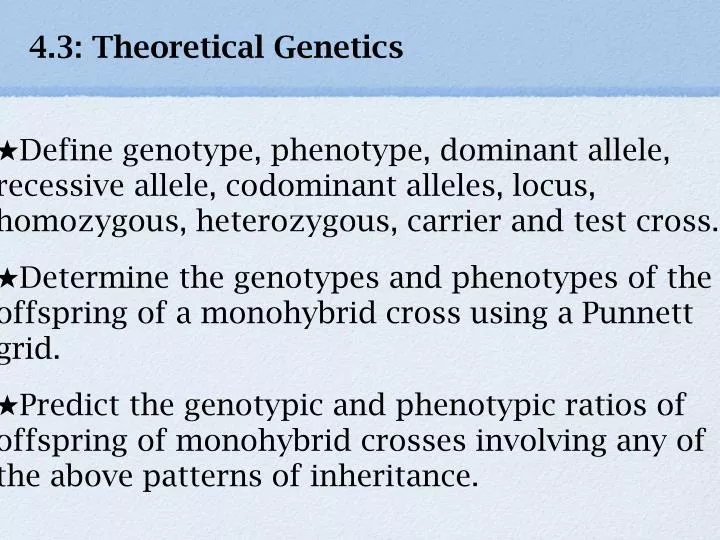 4 3 theoretical genetics