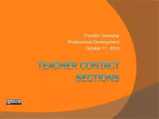 Teacher contact Sections