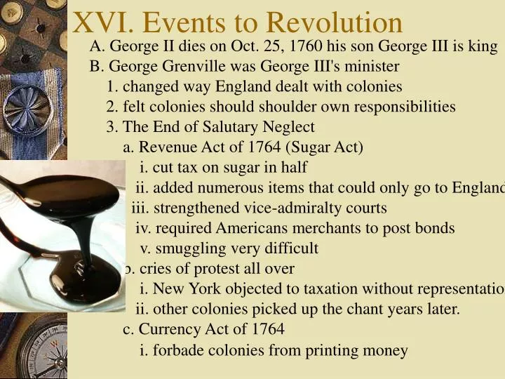 xvi events to revolution