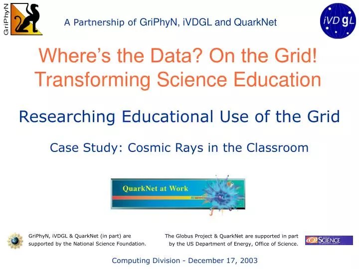 where s the data on the grid transforming science education