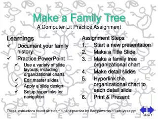 make a family tree a computer lit practice assignment