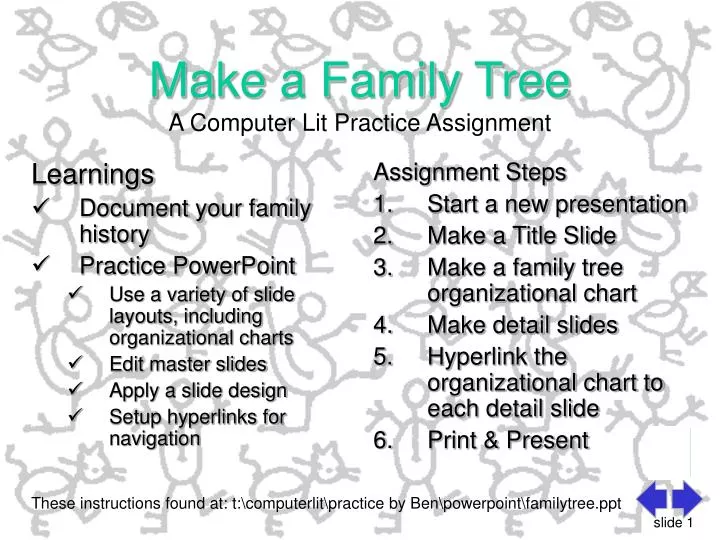 make a family tree a computer lit practice assignment