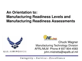 Chuck Wagner Manufacturing Technology Division