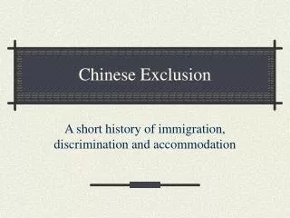 Chinese Exclusion