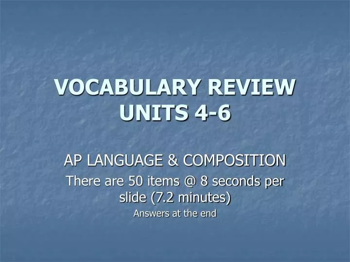 vocabulary review units 4 6