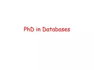 PhD in Databases