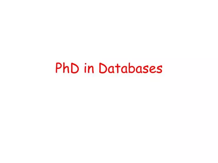 phd in databases