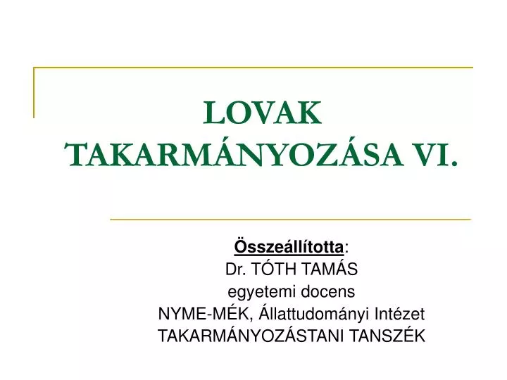 lovak takarm nyoz sa vi