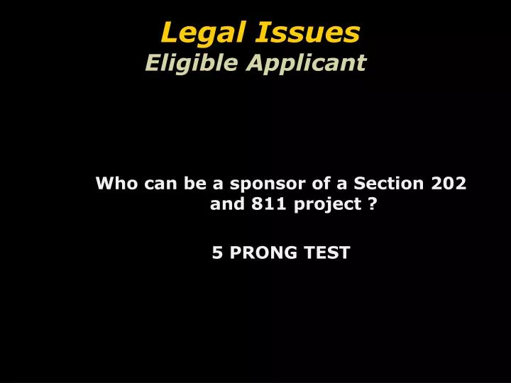 legal issues eligible applicant