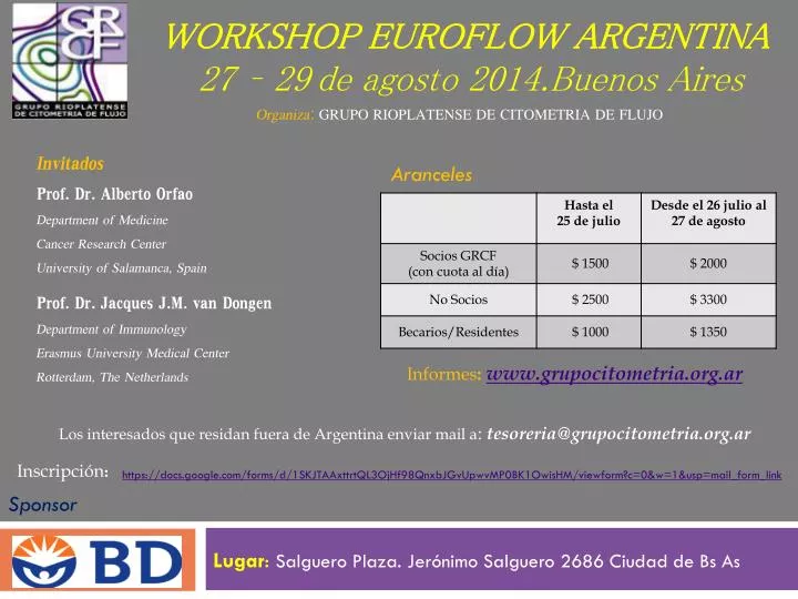 workshop euroflow argentina 27 29 de agosto 2014 buenos aires