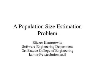 A Population Size Estimation Problem