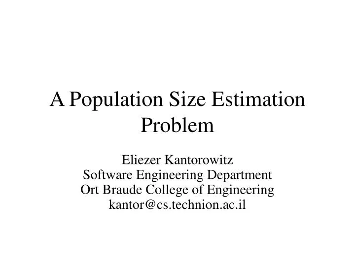a population size estimation problem
