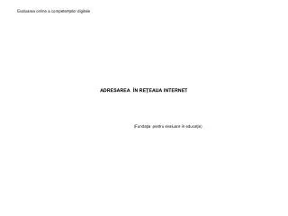 adresarea n re eaua internet