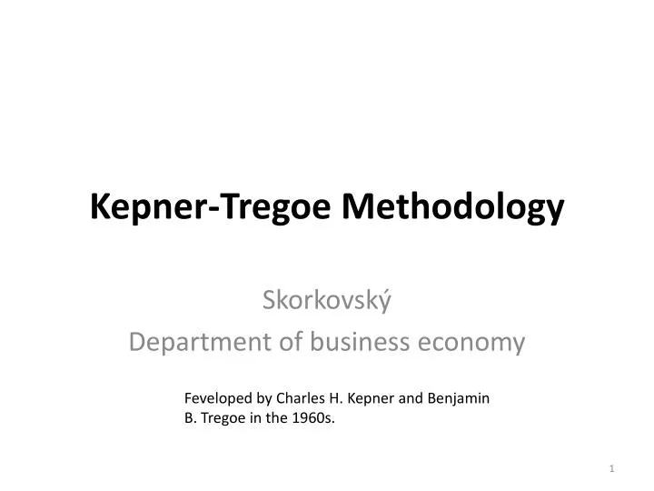 kepner tregoe methodology