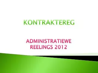administratiewe reelings 2012
