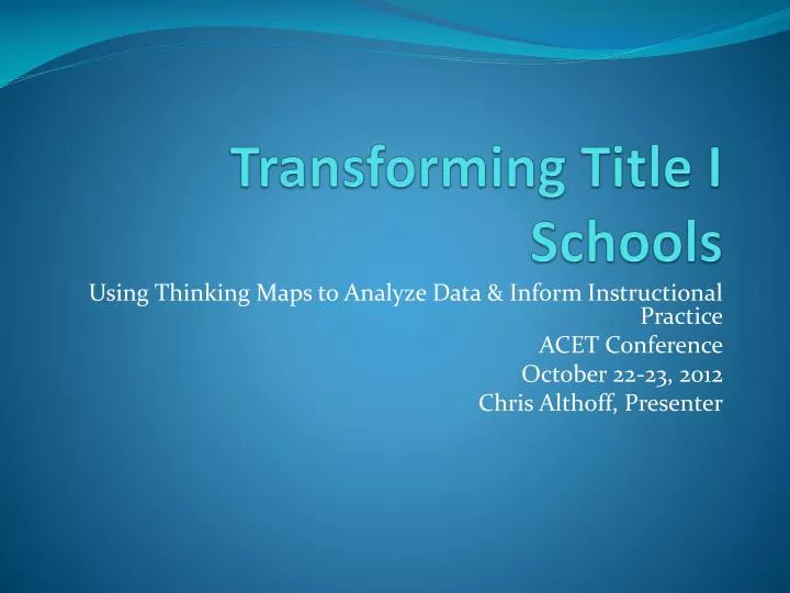 transforming title i schools