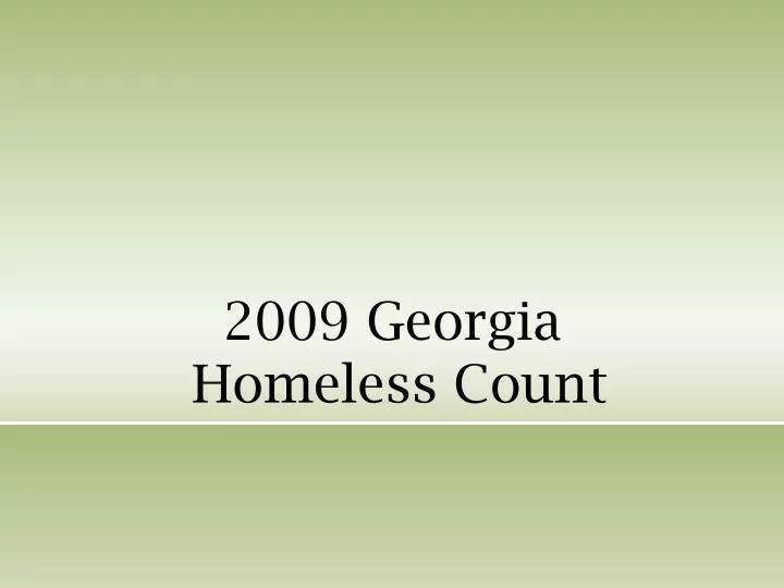 2009 georgia homeless count