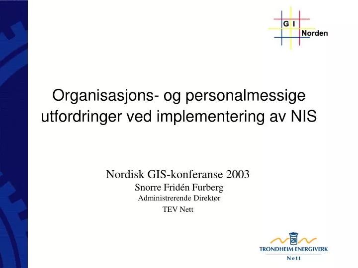 organisasjons og personalmessige utfordringer ved implementering av nis