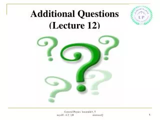 Additional Questions (Lecture 12)