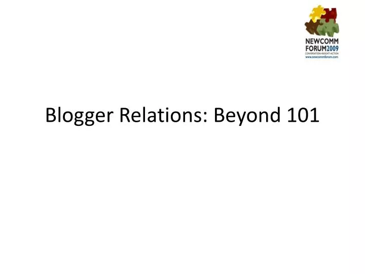 blogger relations beyond 101
