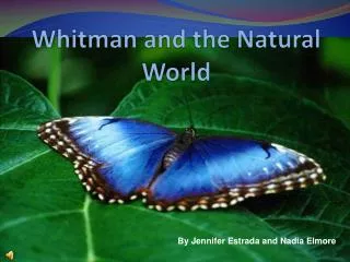 Whitman and the Natural World