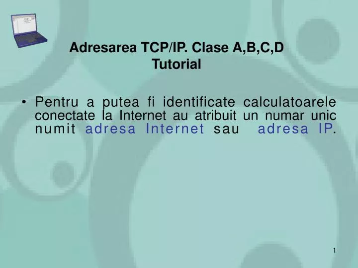 adresarea tcp ip clase a b c d tutorial