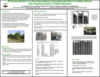 Phytoremediation of a Perchloroethylene Contaminated Site in LaSalle, Illinois,