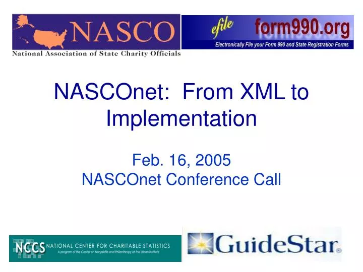 nasconet from xml to implementation