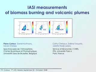 IASI measurements of biomass burning and volcanic plumes