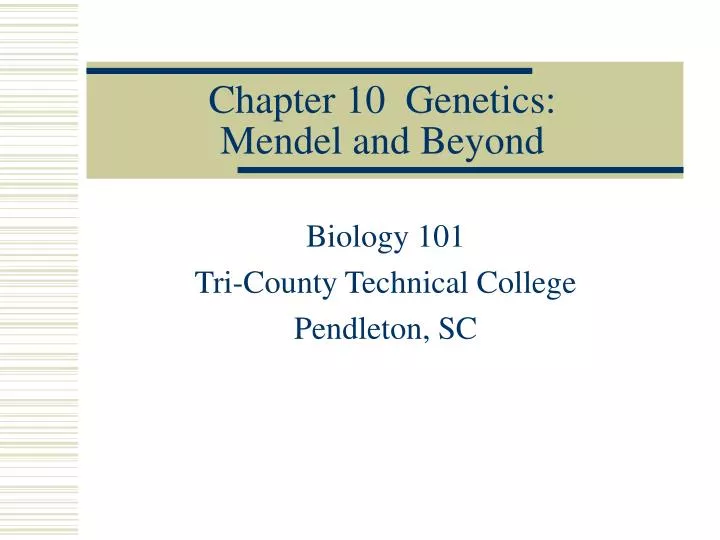 chapter 10 genetics mendel and beyond