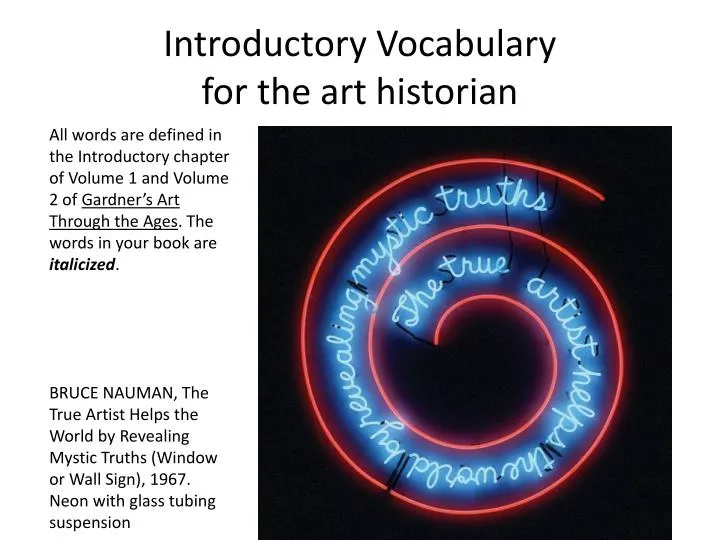 introductory vocabulary for the art historian