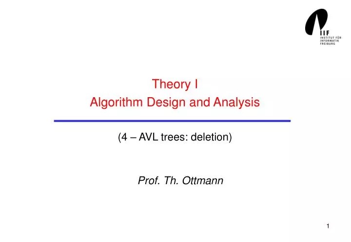 theory i algorithm design and analysis 4 avl trees deletion