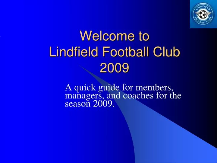 welcome to lindfield football club 2009