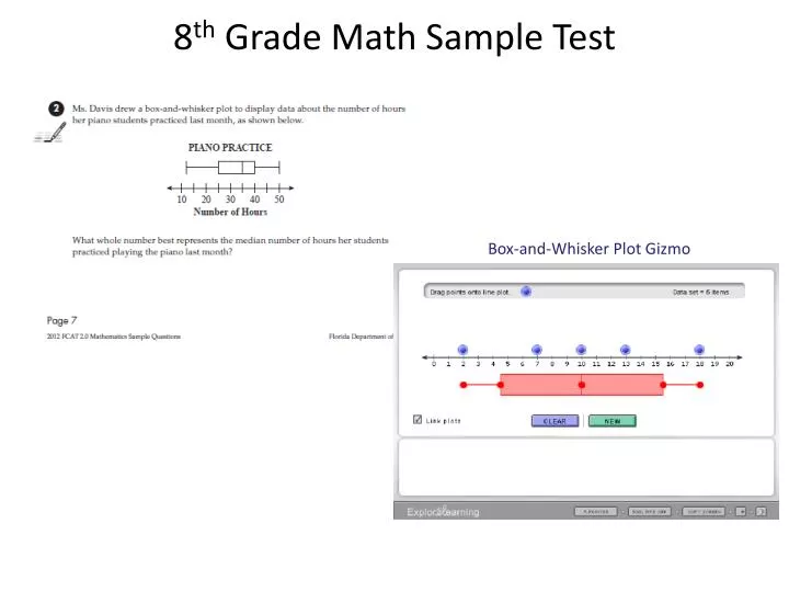 8 th grade math sample test