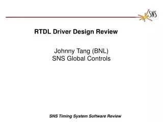 RTDL Driver Design Review