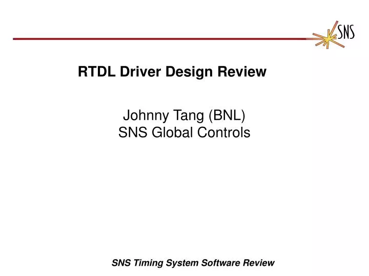 rtdl driver design review