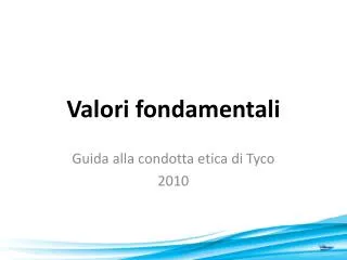 valori fondamentali